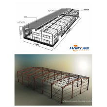 Construcción de acero en ganado con equipamiento completo